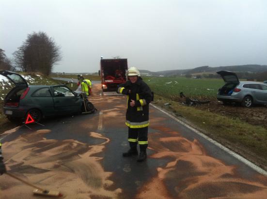 Einsatz am 30. Januar: Ölspur und Verkehrsunfall